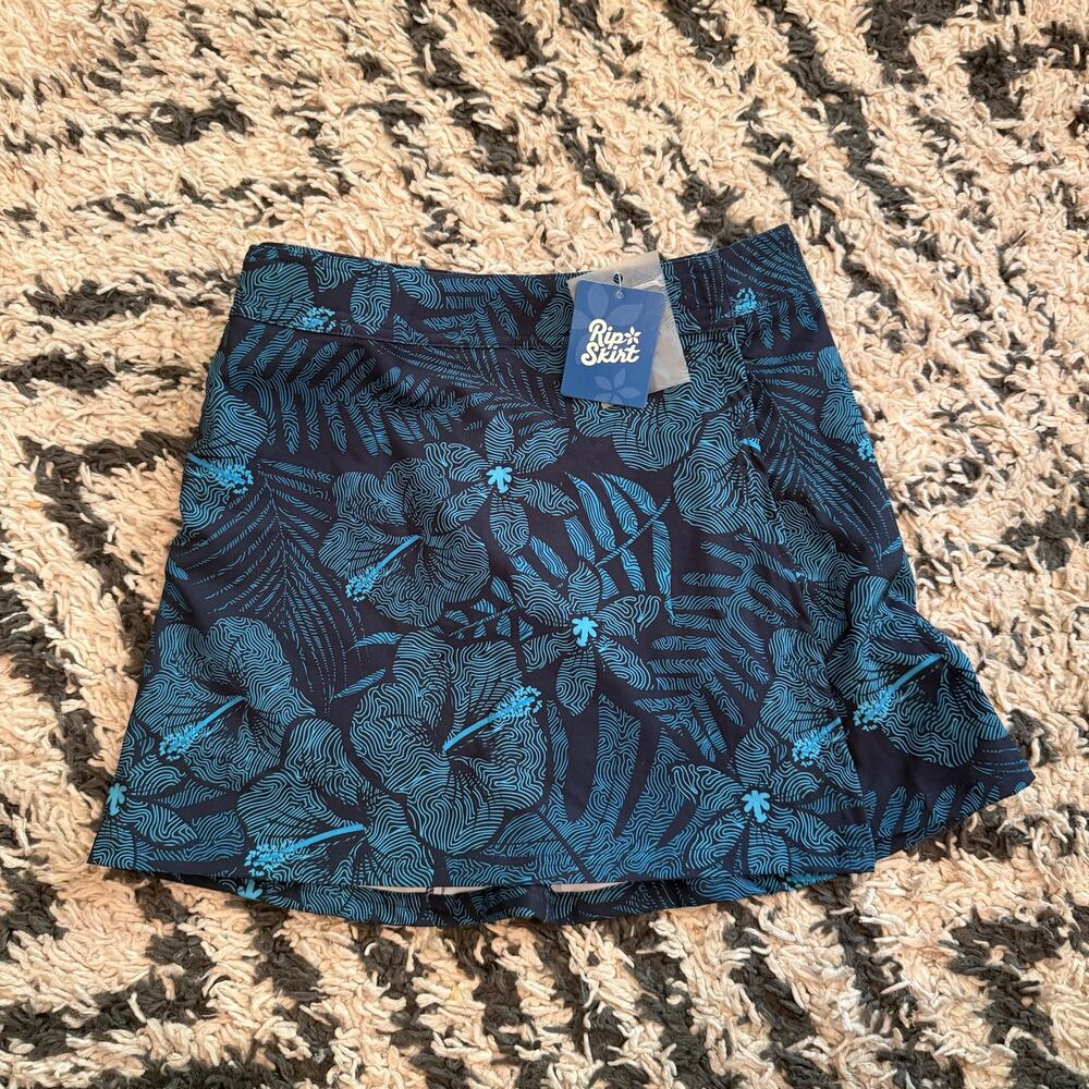 NWT Rip Skirt Hawaii Blue Wrap Skirt Coverup Pockets Hook Loop Maui Moonlight XS